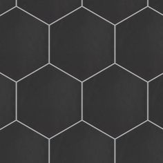 black and white hexagonal tiles with grey lines