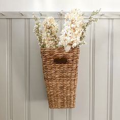 Water Hyacinth Wall Basket Cream Hydrangea, Fall Stem, Dried Hydrangeas, Vintage Inspired Decor, Wall Basket, Terracotta Pot, Warm Tone, Event Gifts, Water Hyacinth