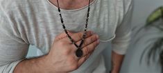 It is Chaotic designed and completely handmade. It is produced using antique silver materials and hematite natural stones. Bohemian Handmade Hematite Jewelry, Bohemian Silver Jewelry With Hematite, Pirate Necklace, Men Boho, Boho Men, Necklace Mens, Spike Necklace, Men Jewelry, Necklace For Men