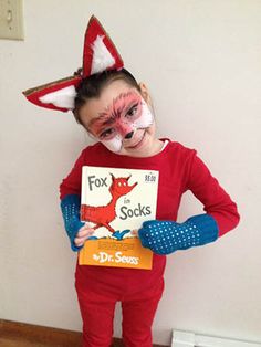 Fox And Socks Costume, Dress Up Like Dr Seuss Character, Dr Seuss Book Costumes, Homemade Dr Seuss Costumes, Dr Suess Book Character Costumes, Dr Suess Family Costumes, Dr Suess Dress Up, Dr Seuss Dress Up Ideas For Teachers, Dr Suess Dress Up Ideas For Kids