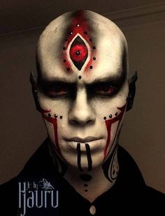 Facepainting Halloween, Sclera Contacts, Demon Costume, Monster Makeup, Drag Make-up, Dark Mysterious, Horror Villains