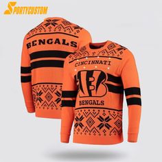 Nfl Cincinnati Bengals Sweater For Hot Fans Stay warm and stylish while showing off your team pride with the NFL Sweater. Featuring your favorite NFL team’s colors and logo, this sweater is the perfect choice for colder weather. Its soft and cozy fabric ensures comfort, while the classic design allows for versatile styling. Whether you’re [...] Winter Team Spirit Fan Gear Outerwear, Team-colored Tops For Sports Events In Fall, Fall Season Team Logo Sweatshirt, Team-colored Outerwear For Game Day In Winter, Fall Season Sportswear Sweatshirt For Fan Gear, Team-colored Sweatshirt With Team Logo For Fall, Team-colored Fall Sweatshirt With Team Logo, Team-colored Sweatshirt For Fan Gear, Long Sleeve Tops For Sports Events