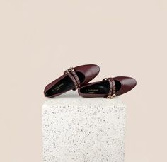 Como 2 Buckle Wine Italian Leather Ballet Flats | A. Soliani Plastic Molds, Leather Ballet Flats, Ballerina Flats, Nappa Leather, Stacked Heel, Italian Leather, Leather Heels, Classic Looks, Gold Hardware