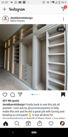 the instagram page shows an empty closet