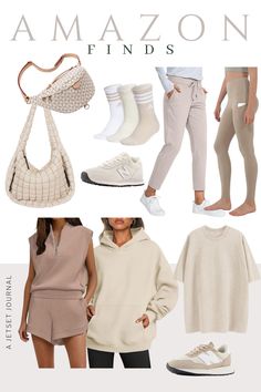 Elevate your comfort with these must-have neutral athleisure pieces! From a quilted puffer crossbody bag that’s perfect for carrying your essentials to versatile neutral sneakers from New Balance, this collection has it all. Choose between neutral leggings with pockets or cozy joggers for any casual day. Plus, discover the softest hoodie and a stylish two-piece set. Shop now for the ultimate in comfort and style! Neutral Athleisure, Neutral Leggings, Women Gym Outfits, Neutral Sneakers, Activewear Style, Trendy Workout Outfits