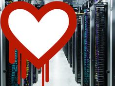 a heart - shaped piece of red and white in the middle of a server room