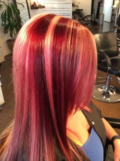 White Hair With Red Streaks, Red And White Hair Aesthetic, White And Red Hair Color, Red With White Hair, Red To White Hair, Red Hair White Streak, Red Hair White Highlights, Red Hair With White Streak, Red And White Hair Color