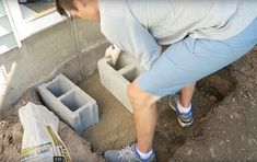 How to Upcycle an Old Door | Hometalk Block Stairs, Outdoor Makeover, Brick Steps, Patio Steps, Cinder Blocks, Gravel Patio, Porch Steps, Pea Gravel, Concrete Steps