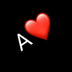 a red heart with the letter a in it's center on a black background