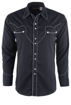 Scully Piped Vintage Black Diamond Long-Sleeve Pearl Snap Western Shirt – Pinto Ranch