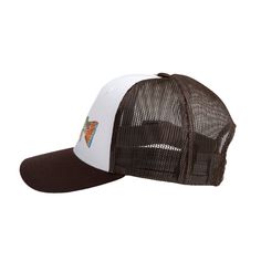 MID PROFILE FIT SPECS: 53% Polyester 47% Cotton Adjustable snapback closure One Size Fits All Mesh back Plastic snap Hard buckram Brown Trucker Hat, Brown Trout, One Size Fits All, Trucker Hat, Mesh, Hats