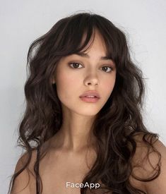 Curtain Bangs Inspo Long Hair, Curly Hair And Fringe, Types Of Bangs For Wavy Hair, Wispy Bangs Long Wavy Hair, Wavy Hair Layers Bangs, Bangs With Medium Hair Wavy, Fringe Hairstyles Wavy Hair, Wavy Bangs Haircut, Centre Parted Bangs