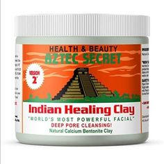 100% Natural Calcium Bentonite Clay That’s Great For Facials, Body Wraps, Clay Baths, Foot Soaks, Hair Masks, Chilled Clay Knee Packs, Insect Bites & More Shrink-Wrapped With A Non-Tear Calcium Bentonite Clay Security Sticker On The Lid Important Note: Do Not Leave Clay Mask On Skin Longer Than 5-10 Mins For Sensitive Skin; This Will Reduce Redness/Drying. Slight Redness Of Skin Is Normal And Will Usually Disappear In About 30 Mins Important Note 2: For External Use Only. Aztec Clay Mask, Aztec Secret Indian Healing Clay, Aztec Clay, Calcium Bentonite Clay, Indian Healing Clay, Healing Clay, Skin Patches, Body Mask, Cafe Logo