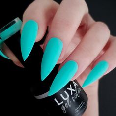 Tiffany Blue Nails, Neon Nail Art Designs, Neon Nail Art, Teal Nails, Hair Skin Nails, Neon Nails