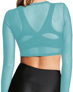 PRICES MAY VARY. Polyester,Spandex,Mesh Pull On closure BelleLovin Women's Sheer Mesh Long Sleeve Crop Top Sexy Tee Blouse Magic Flute, Crop Top Shirts, Mesh Long Sleeve, Neck Crop Top, Long Sleeve Crop, Sheer Sleeves, Amazon Women, Long Sleeve Crop Top, Baby Blue