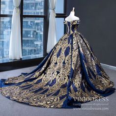 Vintage Red & Gold Sequin Ball Gown Prom Dresses FD1971 – Viniodress Sequin Wedding Dresses, Ball Gown Gold, Vestido Charro, Baju Kahwin, Skirt Diy, Satin Ball Gown, Floor Length Wedding Dress, Blue Ball Gowns, 파티 드레스