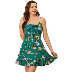 Step into the season with the Allegra K Women's Floral Ruffle Bow Knot Lemon Spaghetti Strap Mini Sundress in Peacock Blue Floral. This charming ensemble is a delightful addition to your warm-weather wardrobe.

- **Color:** Peacock Blue Floral with lemon accents
- **Size:** Medium
- **Material:** Lightweight fabric for breezy comfort
- **Gender:** Female
- **Design Features:** Sweetheart neckline, ruffle trim along the hem, spaghetti straps with bow knot detail
- **Print:** Lemon and polka-dot p Lemon Spaghetti, Lemon Print Dress, Sleeveless Short Dress, Mini Sundress, Linen Mini Dress, Neckline Designs, Mini Skater Dress, Bow Knot, Spaghetti Strap Dress