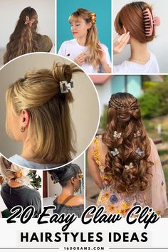 Save this pin for effortless chic hairstyles using claw clips for all occasions! Elevate your look with these trendy styles. #ClawClipHairstyles #FashionInspo #HairGoals Hairstyles Using Claw Clips, Using Claw Clips