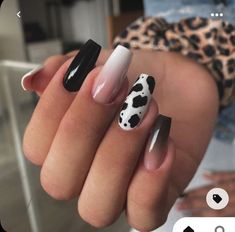 Cowboy Nails, Western Nails, Country Nails, Cow Nails, Choppy Bob, Black Ombre, Acrylic Nails Coffin Short, Dream Nails, Fire Nails