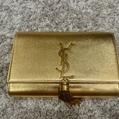 Beautiful Party Bag In Brand New Condition. Used Only Once. Ysl Gold Bag, Ysl Gold, Ysl Kate, Bags Ysl, Saint Laurent Bags, Gold Bag, Saint Laurent Bag, Party Bag, Saint Laurent