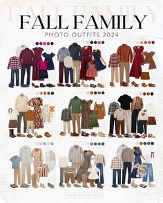 an image of the fall family photo outfits for men and women in different colors, sizes and styles