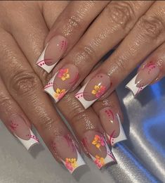 Simple Gel Nails, Summery Nails, Cute Acrylic Nail Designs, French Tip Acrylic Nails, Simple Acrylic Nails, Pretty Gel Nails