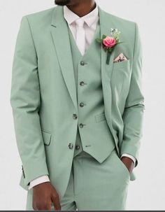 Men Pastel Green Suit Tuxedo Suit 3 Piece Suit Stylish Suit Wedding Wear Suit For Men Gift For Him Pastel Green Suit Gift Ideas For Men 2 button suit for men's. Listing Include (Coat +Vest + Pant) Fabric:- Premium Fabric Color:- Pastel Green Dry Clean Only Express Shipping to world-wide but Remote Area May Take Longer Little color variation may possible due to photography and lights Pastel Green Suit, Sage Green Groomsmen, Green Groomsmen, Green Tux, Green Suit Men, Green Wedding Suit, Suit For Wedding, Wedding Tux, Green Tuxedo