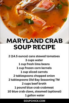 Maryland Crab Soup Recipe Maryland Cream Of Crab Soup Recipe, Cream Of Crab Soup Recipe, Crab Feast, Plant Based Meal Planning