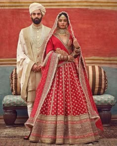 Sabyasachi Bridal Red, Sabyasachi Bridal Collection, Indian Bridal Wear Red, Sabyasachi Lehenga Bridal, Sabyasachi Bridal, Sabyasachi Bride, Groom Dress Men, Indian Groom Wear, Bridal Lehenga Designs