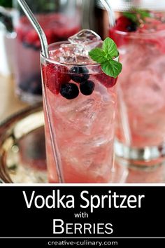 raspberry and blueberry vodka spritzer recipe