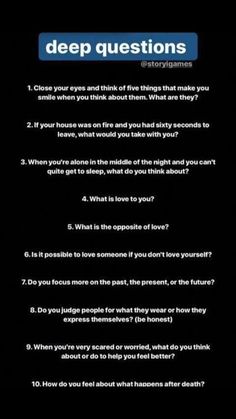 deep uestions Text Conversation Starters, Conversation Starter Questions, Questions To Get To Know Someone, Deep Questions To Ask, Instagram Story Questions, Dare Questions, Truth And Dare, Conversation Topics