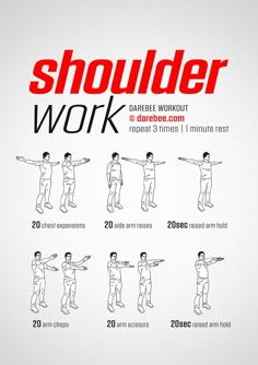 a poster showing how to do shoulder work