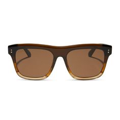 diff eyewear sammy square sunglasses with a mocha brown gradient acetate frame and brown polarized lenses front view Diff Eyewear, Mocha Brown, Touch Of Gold, Travel Case, Polarized Sunglasses, Trend Setter, Mocha, Gold Metal, Lenses