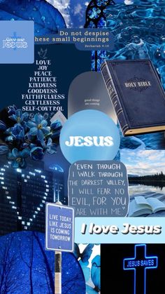 Blue Jesus Aesthetic, Blue Cross Wallpaper, Catholic Collage, Bible Verses Phone Wallpaper, Blue Bible, Motivational Bible Quotes, Lock Wallpaper, Jesus Love Images, Regular Wallpaper