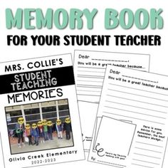 the front and back cover of a memory book for students to use in their classroom