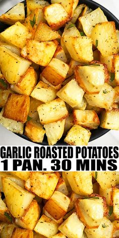 garlic roasted potatoes 1 pan 30 mins