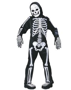 a skeleton costume is shown on a white background