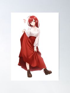 "Warrior's Grace - Erza Scarlet Waifu Dress Art" Poster for Sale by gan-vogh | Redbubble Erza Scarlet, Scarlet