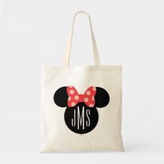 Minnie Polka Dot Head Silhouette | Monogram Tote Bag #disney #vacation #princess #tshirt Cool Tote Bags, Disney Tote Bag, Disney Tote Bags, Disney Tote, Head Silhouette, Painted Tote, Monogram Tote Bags, Custom Tote Bags, Monogram Tote