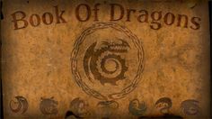 the book of dragon's logo on an old, rusty paper with other symbols around it