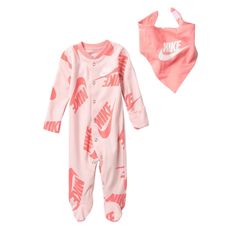 New With Tags Nike 2pc Set Footsie & Matching Bib 3m Or 6 Months (6m Sold) Ships Same Or Next Day Nike Cotton Playtime Sets, Playful Nike Playwear Sets, Nike White Playtime Sets, Nike Cotton Onesie For Playwear, Nike White Long Sleeve Set, Teagan Marie, Nike Baby Clothes, Nike Clothes