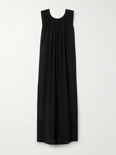 Easy, sophisticated and versatile, FFORME's 'Moon' dress will work for so many occasions - wear yours with heels and statement jewelry to dinner, or opt for flat sandals and sneakers for casual days. It's made from lightweight silk crepe de chine and pleated along the scoop neck and back, giving it a soft, fluid drape. Luxury Evening Dress For Black-tie Events, Luxury Summer Maxi Dress For Formal Occasions, Elegant Silk Evening Dress For Black-tie Events, Luxury Summer Formal Maxi Dress, Elegant Summer Dress For Black-tie Events, Chic Silk Dress For Black-tie Events, Luxury Black Maxi Dress For Formal Occasions, Luxury Black Maxi Dress For Cocktail, Elegant Black Silk Maxi Dress