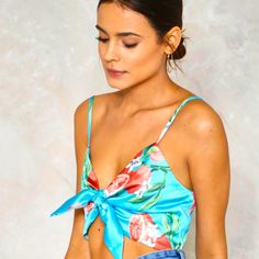 Satin Tropical Floral Top Nwot Spring Tropical Print Crop Top, Tropical Print Crop Top For Spring, Tropical Crop Top For Spring, Blue Tops For Beach Season Brunch, Blue Tops For Brunch During Beach Season, Blue Tropical Tops For Spring, Blue Tropical Top For Spring, Blue Tropical Tops For Day Out, Blue Tropical Top For Day Out