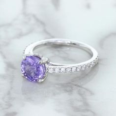 Lavender Sapphire, Sapphire Solitaire Ring, Sapphire Solitaire, Purple Sapphire, Diamond Glitter, Perfect Engagement Ring, Perfect Ring, Solitaire Ring, Gold Accents