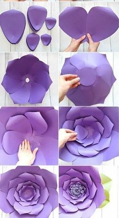 how to make paper flowers that look like they have petals cut out and put on them