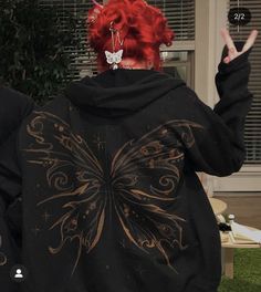 Bleach Butterfly, Bleach Art Clothes, Bleach Hoodie, Butterfly Hoodie, Clothes Grunge, Haine Diy