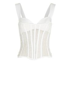 ROZIE CORSETS Lace Corset Top In White | INTERMIX® Sweetheart Corset Top, Sweetheart Corset, Lace Bustier Top, Lace Corset Top, Corded Lace, Lace Bustier, Designer Tops, Lace Corset, Bustier Top