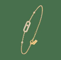 Bracelet Messika Move Uno 18K yellow gold with snaplink clasp, length 18.5 cm, 29 diamonds with brilliant cut total 0.17 ct.. G  - vs1, ref: 04706-YG Messika Jewelry Bracelets, Messika Bracelet, Messika Move Uno, Braclets Gold, Pure Gold Jewellery, Gold Anklet, Jewelry Accessories Ideas