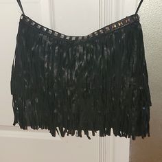 Authentic Philipp Plein Couture Skirt, Short Length. Made From Super Soft Leather With Leather Fringe And Metal Spike Detail At Waist. Authentic, Authentication Tag Was Cut Off. Size Small, Brand New Without Tags. Mini Skirt With Fringe For Evening, Chic Fitted Mini Skirt For Festival, Fitted Fringe Mini Skirt For Night Out, Long Party Skirt With Fringe, Fitted Fringe Skirt For Festival, Fringed Long Skirt For Party, Fitted Fringe Mini Skirt For Festival, Black Fringe Skirt For Evening, Festival Fitted Fringe Mini Skirt