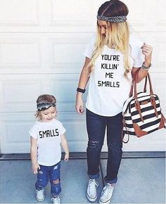 You'Re Killin Me Smalls Mother Child Matching Shirt Mommy And Me Womens Killing Taylor Gang, Mommy Daughter Outfits, Funny Kids Shirts, Mommy And Son, Matching Clothes, Mommy Shirts, Mommy And Me Shirt, Mother Child, Stylish Mom